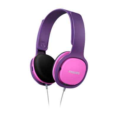 PHILIPS Kids headphones sized for kids maximum volume limited pink/purple