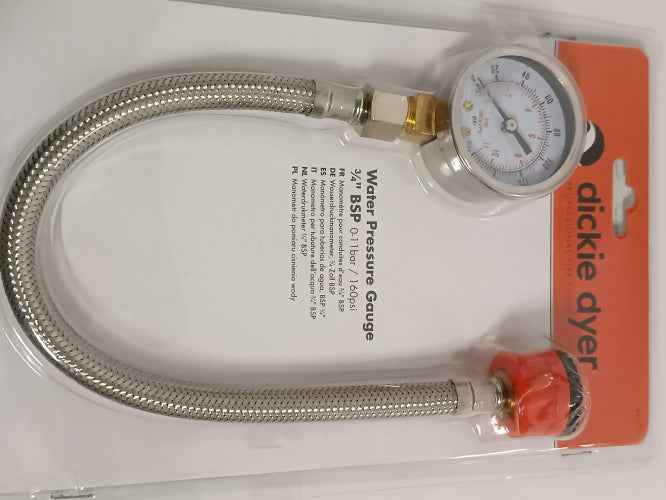 Ecost customer return Dickie Dyer Water Pressure Gauge 010 Bar 3/4" BSP Male Thread 884712