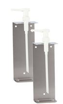 SORIFA - Lot de 2 - Support mural inox + pompe pour flacon 1L de marque SORIFA - Pour gels et savons liquides. clicktofournisseur.com