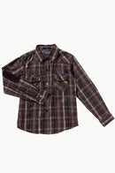 SRK Chemise manches longues à carreaux garçon ECEDRO38 anthracite clicktofournisseur.com