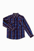 SRK Chemise manches longues à carreaux garçon ECEDRO38 anthracite clicktofournisseur.com