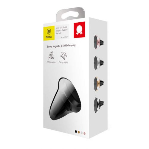 Telefona turētājs Baseus Small Ears Magnetic Auto Holder Black