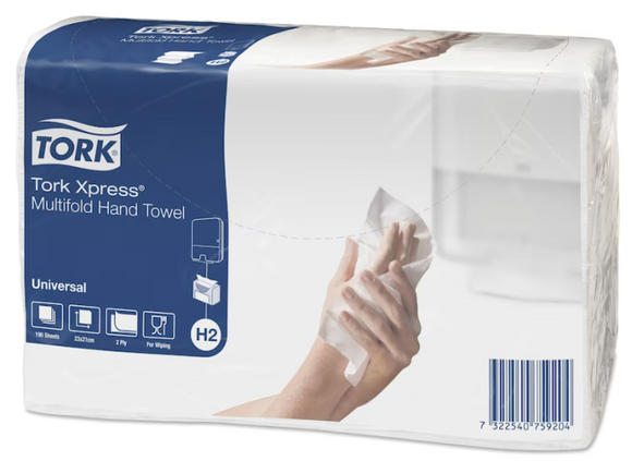 Leaflet towel paper Tork Xpress Multifold Universal H2 2 layers., 23,4 x 21,3 cm (20 pcs)