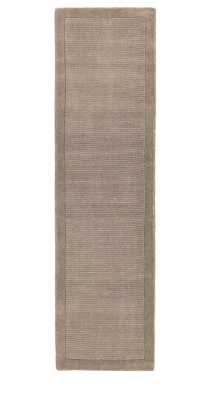 Tapis de couloir uni pure laine candy taupe