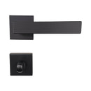 2 poignées de porte sur rosace LOFT, Verrou de condamnation pour salles de bain/WC Finition métal noir mat