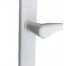 2 poignées de porte sur plaque EVA, Sans trou pour pièce à vivre, Finition aluminium blanc, Entraxe standard 195 mm-4