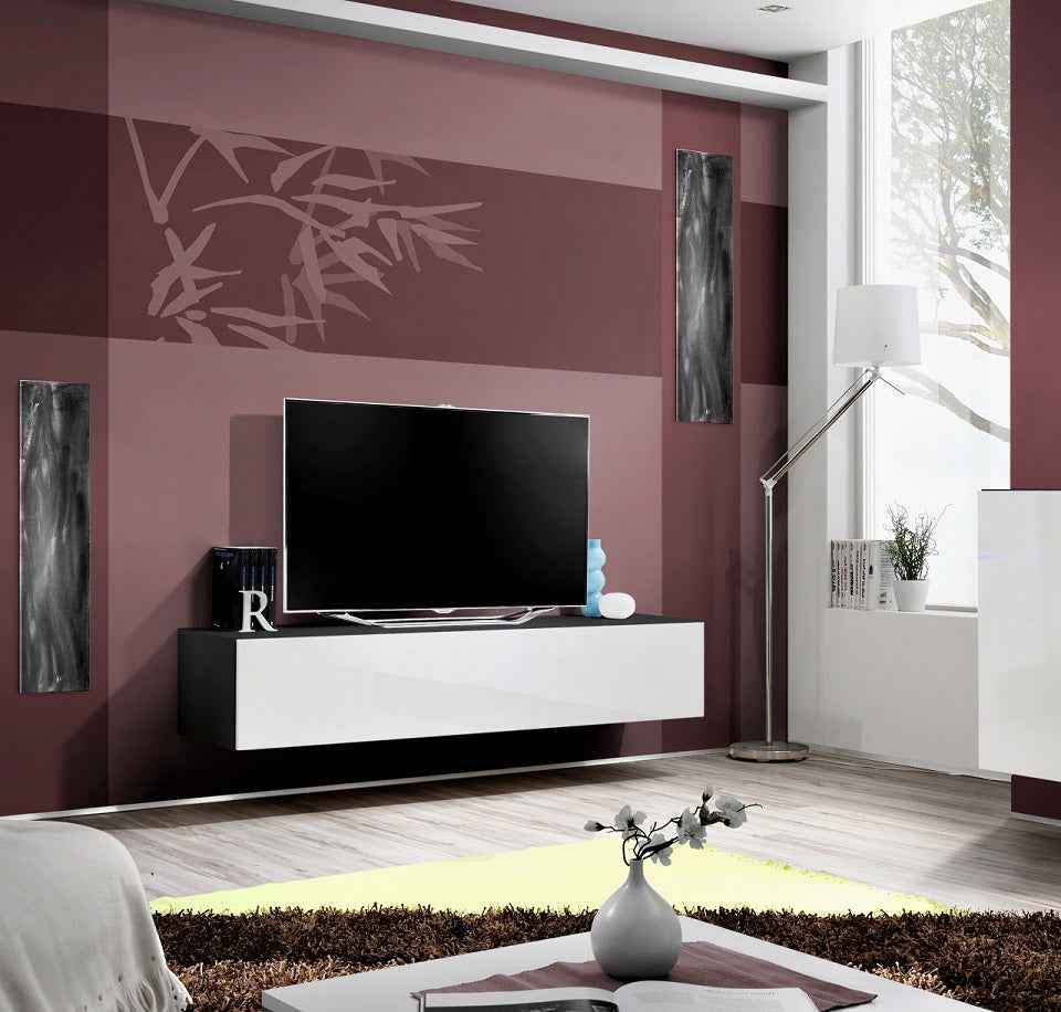 Sous meuble de lavabo riho bologna en acrylique brillant 120x48x h 505 cm - Clicktofournisseur.com