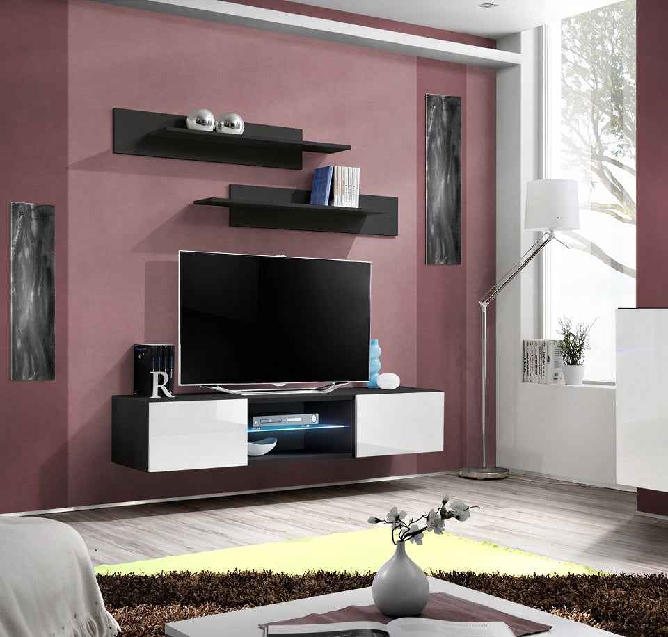 Sous meuble de lavabo riho bologna en acrylique brillant 140x48x h 505 cm - Clicktofournisseur.com