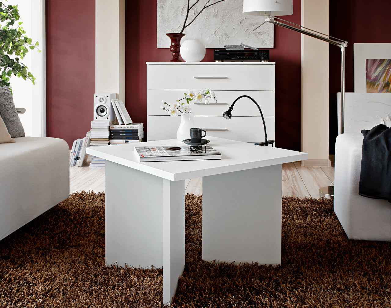 Sous meuble de lavabo riho bologna en bois laqué brillant 60x48x h 505 cm - Clicktofournisseur.com