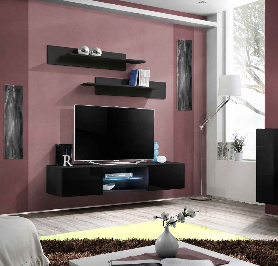 Sous meuble de lavabo riho bologna en bois laqué satiné mat 140x48x h 505 cm - Clicktofournisseur.com