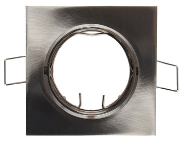 Spot encastrable carré orientable pour lampe gu5.3-mr16-ø50mm 12 volts couleur alu brossé - Clicktofournisseur.com