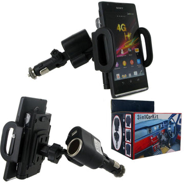 Support fixation voiture 360 sur allume cigare 3 en 1 universel pour tous smartphone tablette - Clicktofournisseur.com