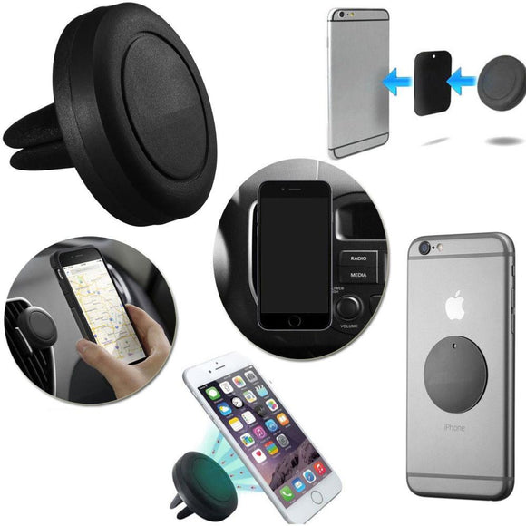 Support fixation voiture grille aération rotatif par clip magnétique universel - Clicktofournisseur.com