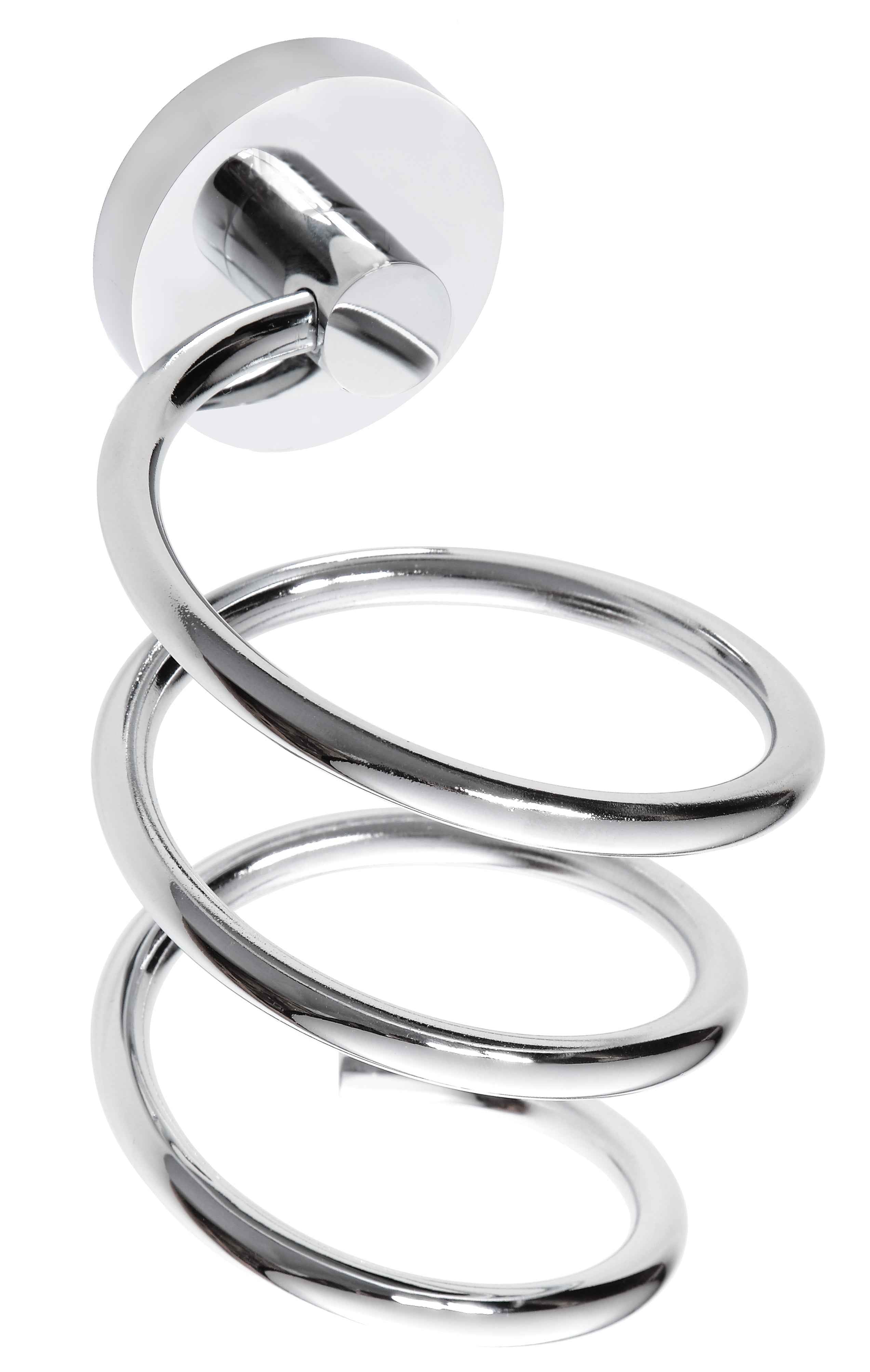 Support sèche-cheveux spiral omega en chrome 10x185x125cm - Clicktofournisseur.com