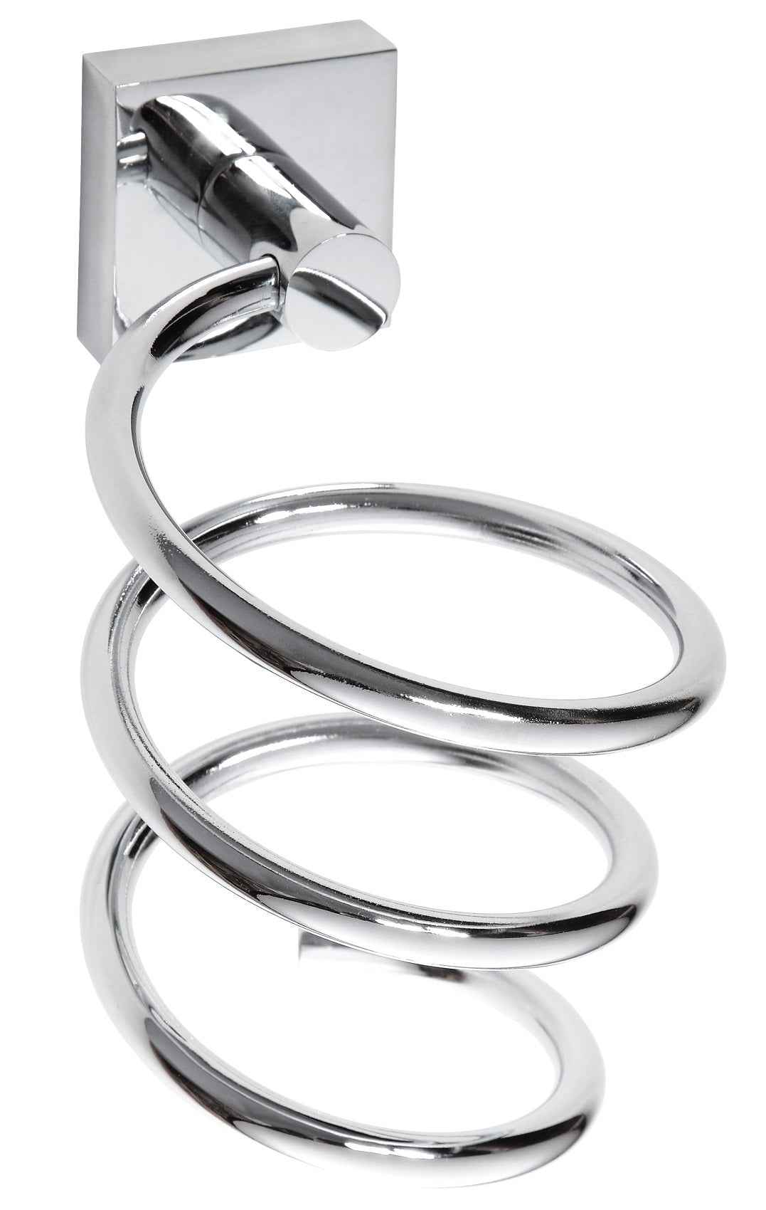 Support sèche-cheveux spiral mural beta en chrome 10cmx185cmx125cm - Clicktofournisseur.com