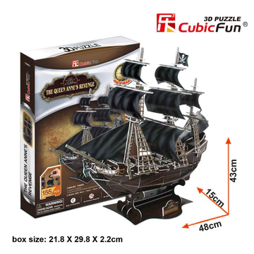 Puzzle 3D Okręt piracki - Zemsta królowej Anny