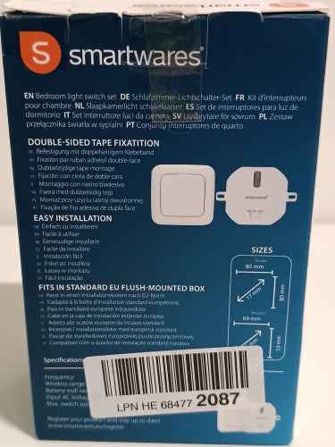 Retour client Ecost Smartwares SH499567 Ensemble d'interrupteurs d'éclairage de chambre Plug Connect 1 interrupteur intégré
