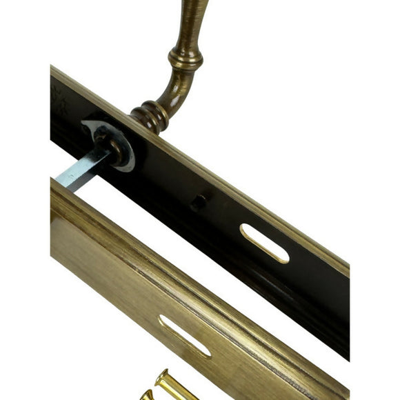 2 poignées de porte sur plaque CARINA, Entrée de clé pour chambre, Finition laiton patiné, Entraxe 195 mm