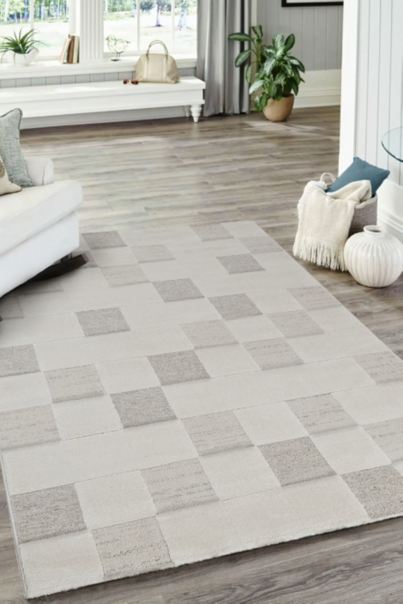 Tapis moderne tissé plat CHECKER