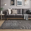 Tapis tissé plat moderne WAVES-3