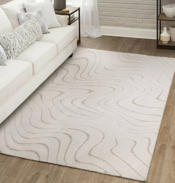 Tapis tissé plat moderne WAVES