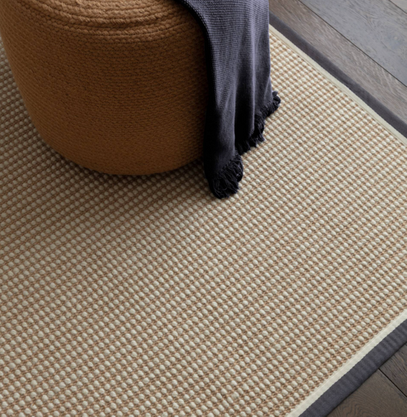 Tapis de salon moderne laine et jute ROKA
