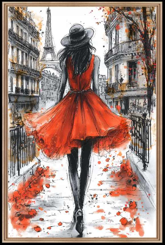 Tableau cadre en bois LA PARISIENNE