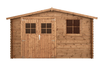 Abri de jardin en bois traité ep 28mm surface utile 99m² 388x298x235cm int043/ineksa