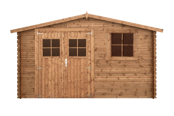 Abri de jardin en bois traité ep 28mm surface utile 99m² 388x298x235cm int043/ineksa