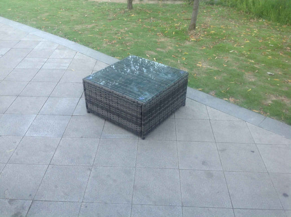 Fimous Carré Rotin Café Thé Table D'Appoint IntéRieur Et ExtéRieur Meubles De Jardin Accessoires Patio Dark Grey Mix