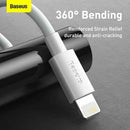 Baseus Lightning Simple Wisdom cable (2pcs/set) 2.4A 1.5m White (TZCALZJ-02)