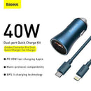 Baseus Golden Contactor Pro Car charger+ cable Lightning 1m
