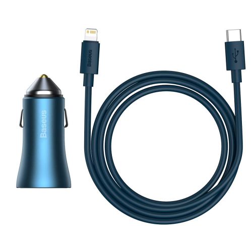 Baseus Golden Contactor Pro Car charger+ cable Lightning 1m