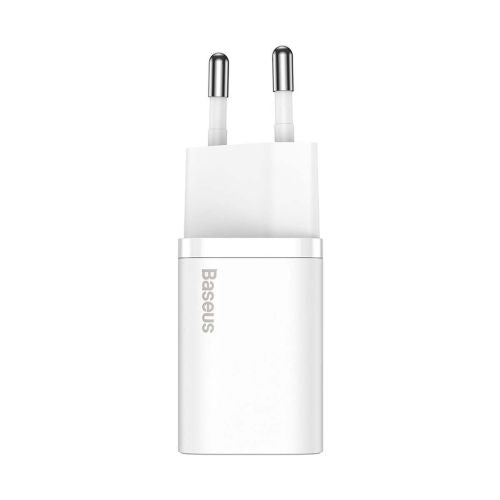 INCARCATOR retea Baseus Super Si, Quick Charge 20W, 1 x USB Type-C 5V/3A max, include cablu USB Type-C la Lightning Iphone 1m, alb "TZCCSUP-B02" (timbru verde 0.18 lei) - 6953156230064