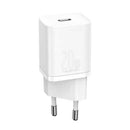 INCARCATOR retea Baseus Super Si, Quick Charge 20W, 1 x USB Type-C 5V/3A max, include cablu USB Type-C la Lightning Iphone 1m, alb "TZCCSUP-B02" (timbru verde 0.18 lei) - 6953156230064