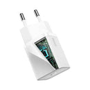 INCARCATOR retea Baseus Super Si, Quick Charge 20W, 1 x USB Type-C 5V/3A max, include cablu USB Type-C la Lightning Iphone 1m, alb "TZCCSUP-B02" (timbru verde 0.18 lei) - 6953156230064