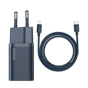 Baseus Travel Charger set Super Si 1C QC (With Simple Wisdom Cable Type-C to Lightning 1m) 20W EU Blue (TZCCSUP-B03)