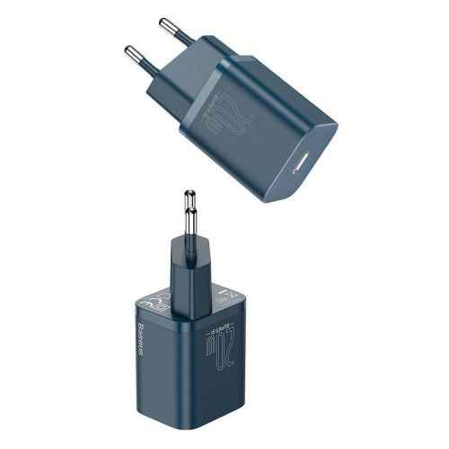 Baseus Travel Charger set Super Si 1C QC (With Simple Wisdom Cable Type-C to Lightning 1m) 20W EU Blue (TZCCSUP-B03)