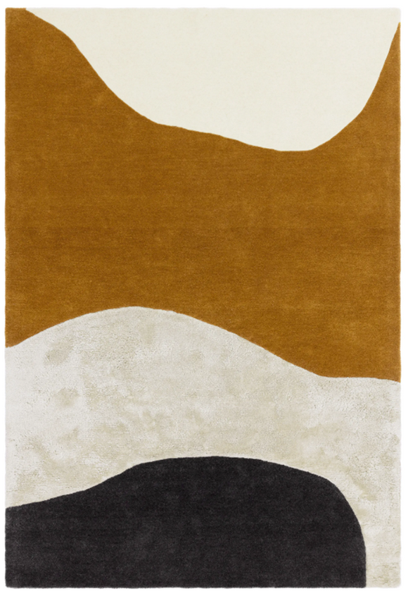 Tapis tufté main en laine moka