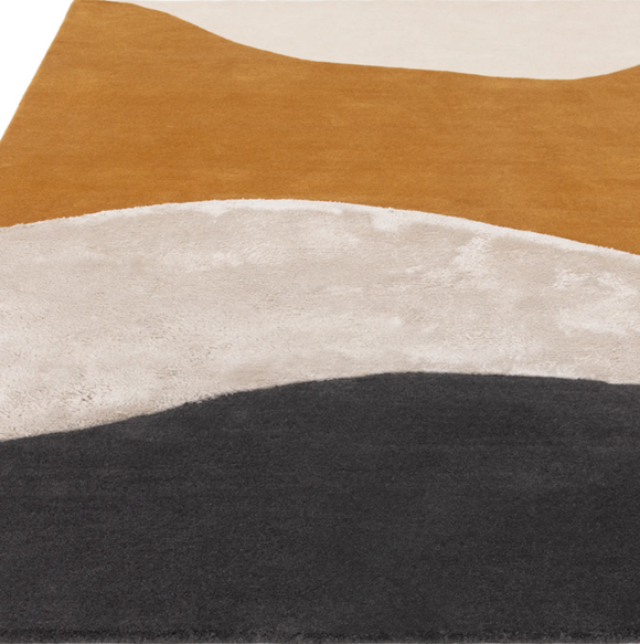 Tapis tufté main en laine moka