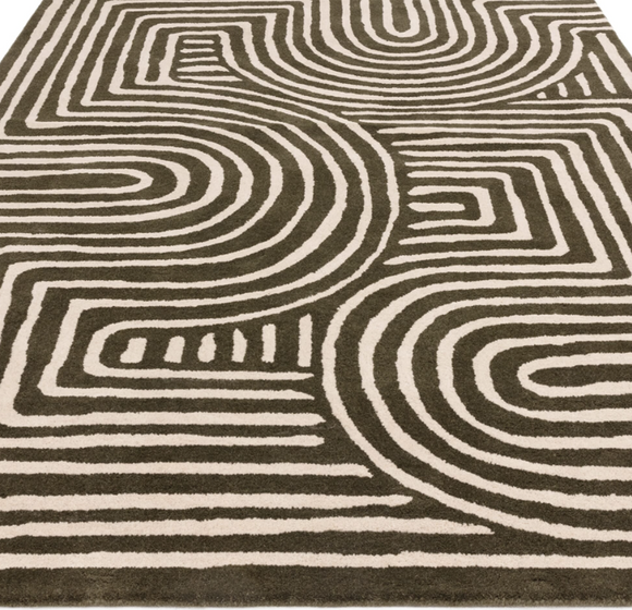 Tapis tufté main en laine twister