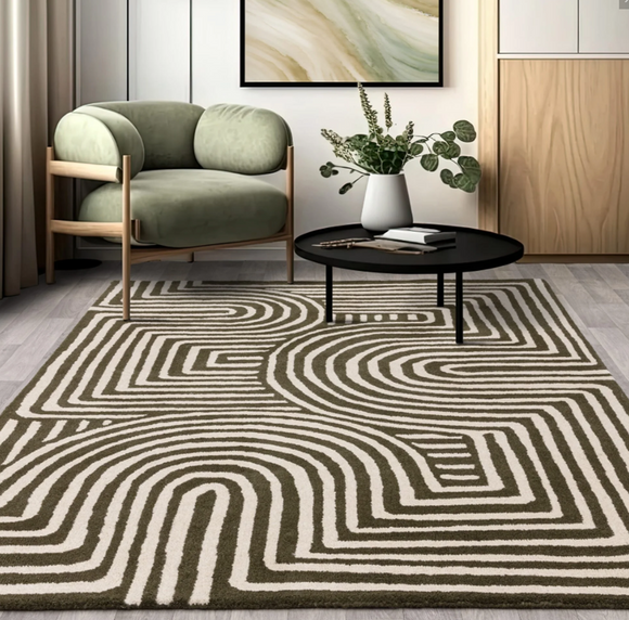 Tapis tufté main en laine twister