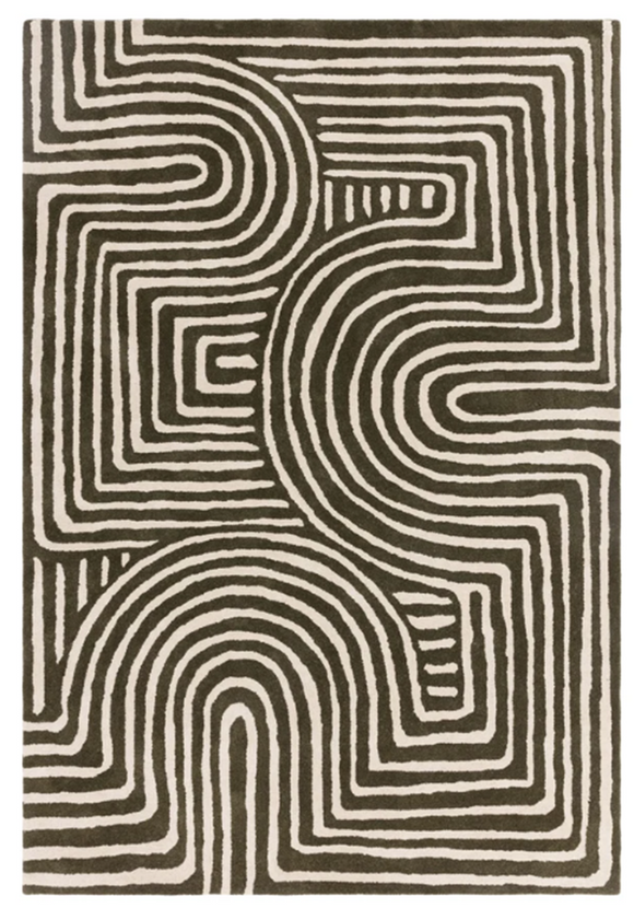 Tapis tufté main en laine twister