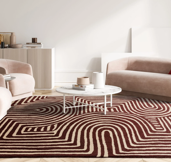 Tapis tufté main en laine twister