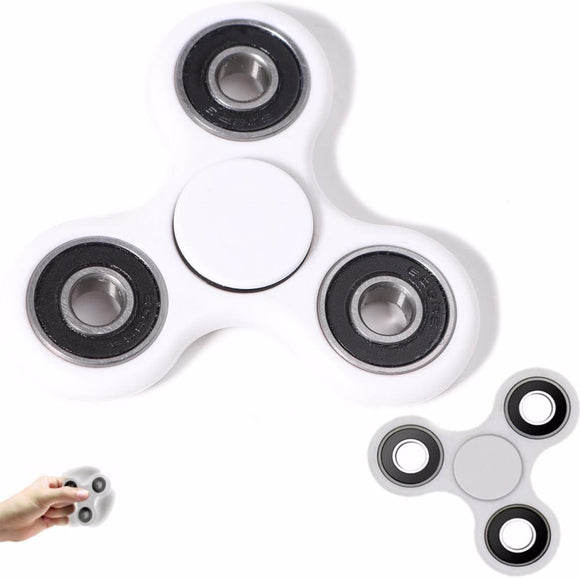 Toupie mécanique anti-stress hand spinner blanc roulement à billes ultra rapide - Clicktofournisseur.com