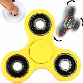 Toupie mécanique anti-stress hand spinner jaune roulement à billes ultra rapide - Clicktofournisseur.com