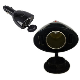 Triple adaptateur voiture - double usb + prise chargeur allume cigare pour tous téléphones mobiles - Clicktofournisseur.com