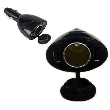 Triple adaptateur voiture - double usb + prise chargeur allume cigare pour tous téléphones mobiles - Clicktofournisseur.com