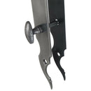 2 poignées de porte sur plaque fine CELTIQUE, Verrou de condamnation pour salle de bain/WC, Finition acier aspect fer forgé patiné, Entraxe standard 195 mm