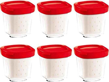 Ecost customer return SEB Set of 6 yoghurt containers, red